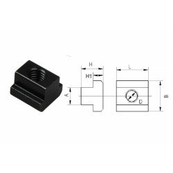 Steel T-slot nut with M12 thread for 18mm slots Steel T-slot nut with M12 thread for 18mm slots
